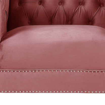 Pink Velvet Arm Chair