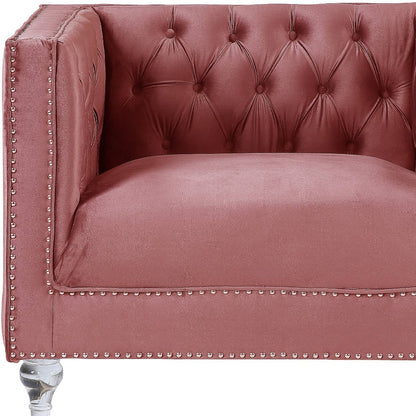 Pink Velvet Arm Chair