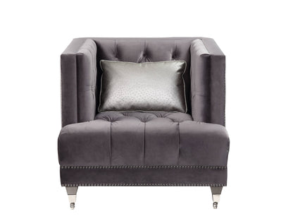 Gray Velvet Arm Chair