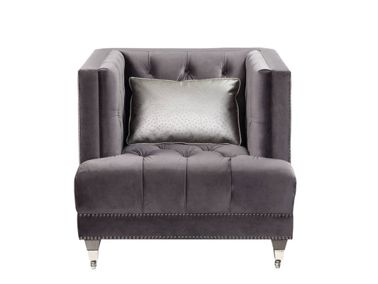 Gray Velvet Arm Chair