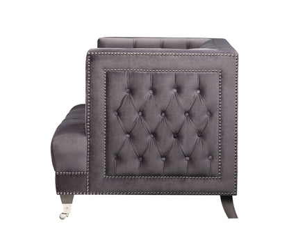 Gray Velvet Arm Chair
