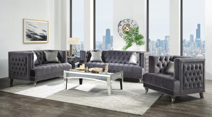 Gray Velvet Arm Chair