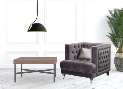Gray Velvet Arm Chair