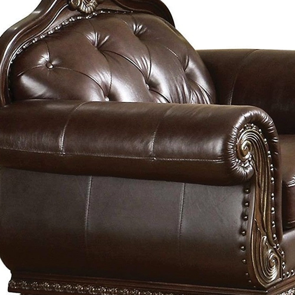 Espresso Top Grain Leather Arm Chair