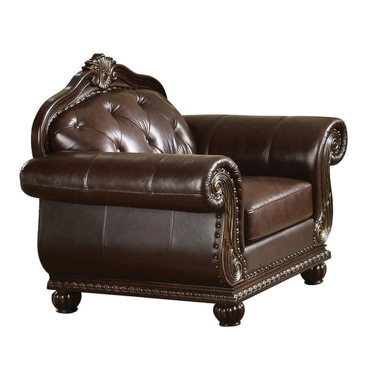 Espresso Top Grain Leather Arm Chair