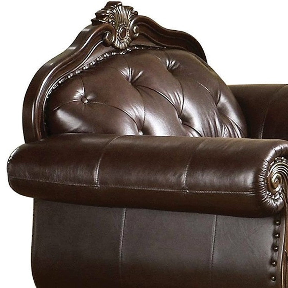 Espresso Top Grain Leather Arm Chair