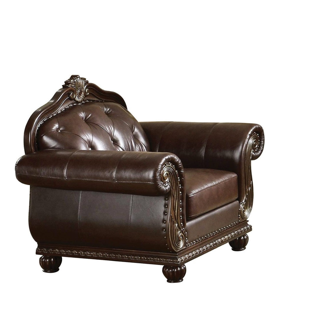 Espresso Top Grain Leather Arm Chair