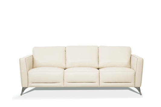 Cream Leather Sofa