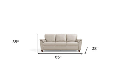 Beige Leather Sofa
