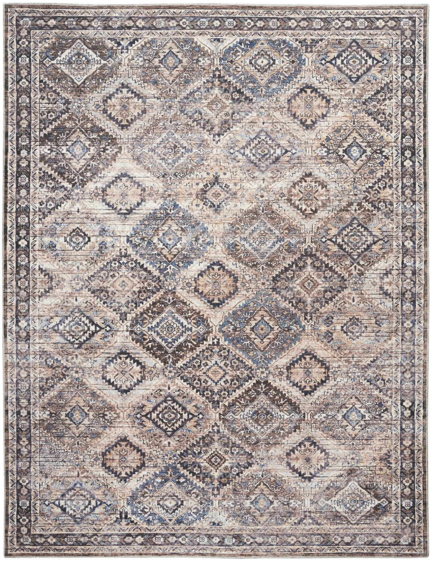 Nourison New Concept Ivory & Latte Machine Washable Rug - Main
