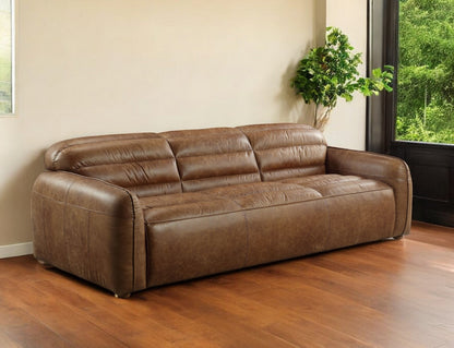 Dark Brown Top Grain Leather Sofa
