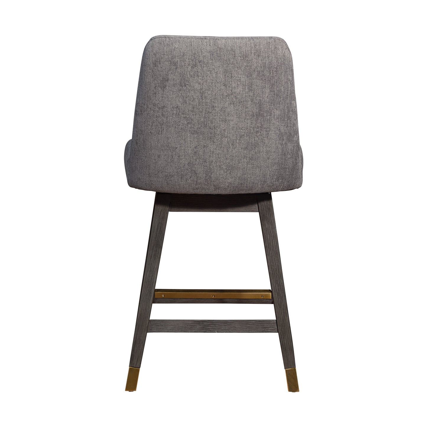 Taupe & Gray Solid Wood Counter Height Swivel Bar Chair