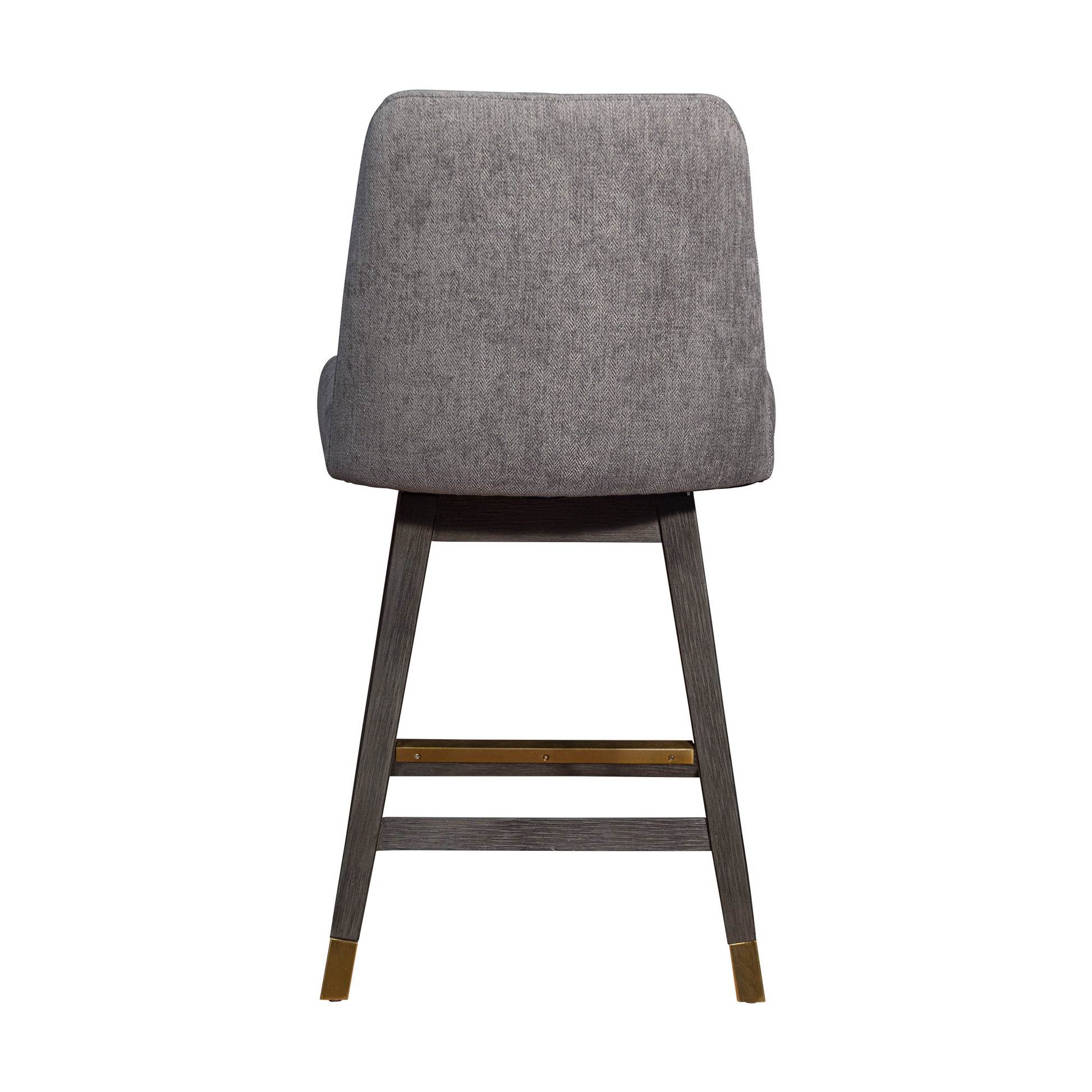 Taupe & Gray Solid Wood Counter Height Swivel Bar Chair
