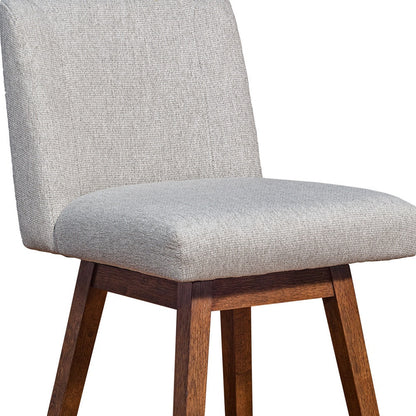 Taupe & Brown Solid Wood Counter Height Swivel Bar Chair