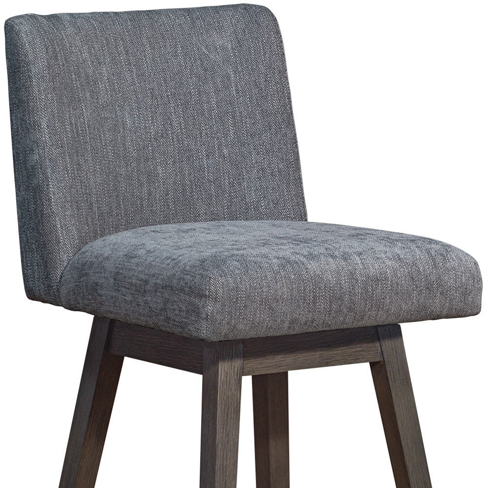 Gray & Brown Solid Wood Swivel Bar Chair