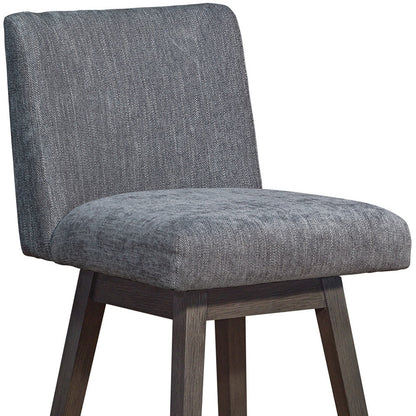 Gray & Brown Solid Wood Swivel Bar Chair
