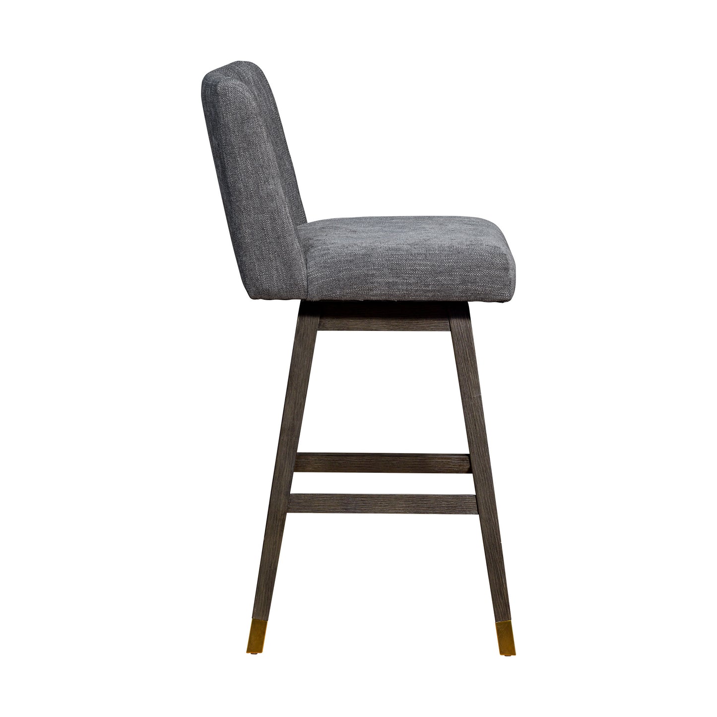 Gray & Brown Solid Wood Swivel Bar Chair