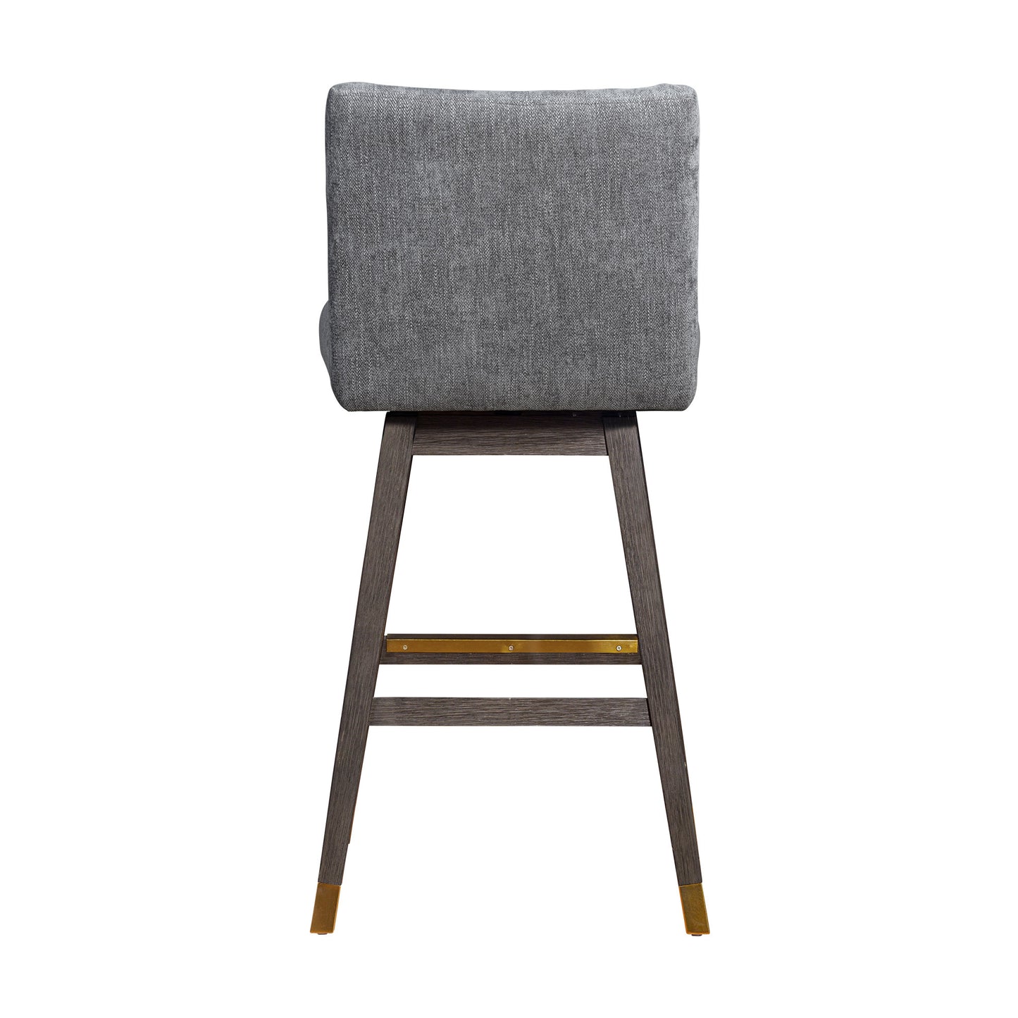 Gray & Brown Solid Wood Swivel Bar Chair