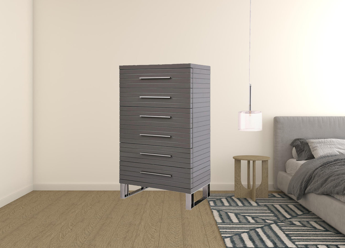 Espresso Solid Wood 2-Drawer Combo Dresser