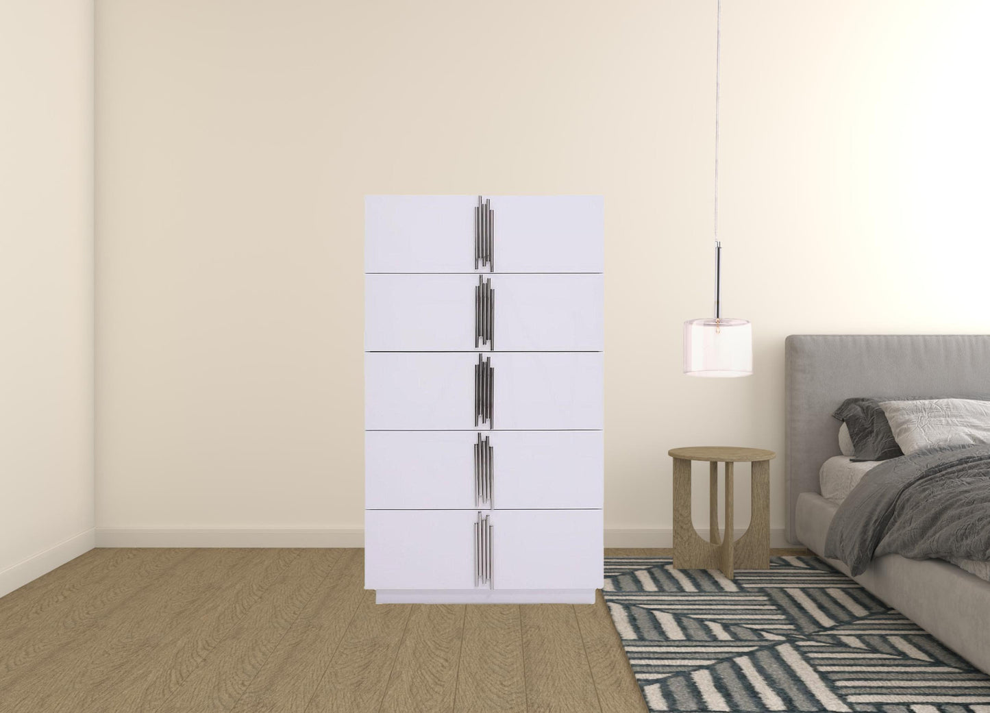 Beige Solid Wood Double Dresser