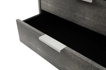Gray Shagreen 2 Drawer Nightstand