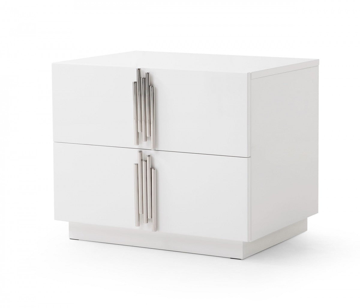 Pamm White 2 Drawer Nightstand