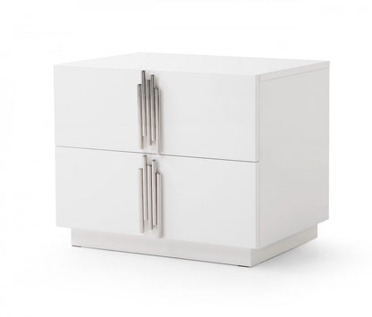 Pamm White 2 Drawer Nightstand