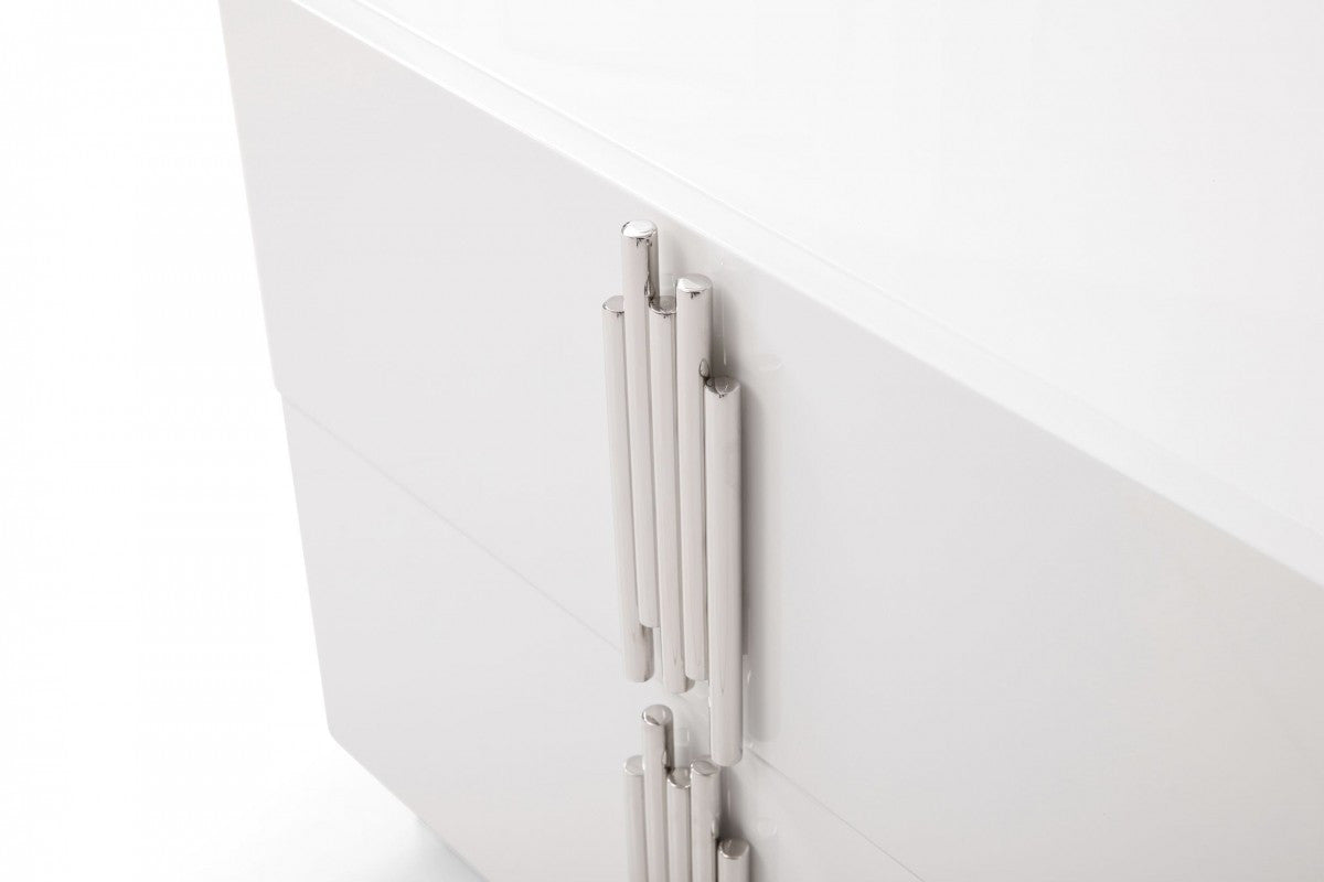 Pamm White 2 Drawer Nightstand