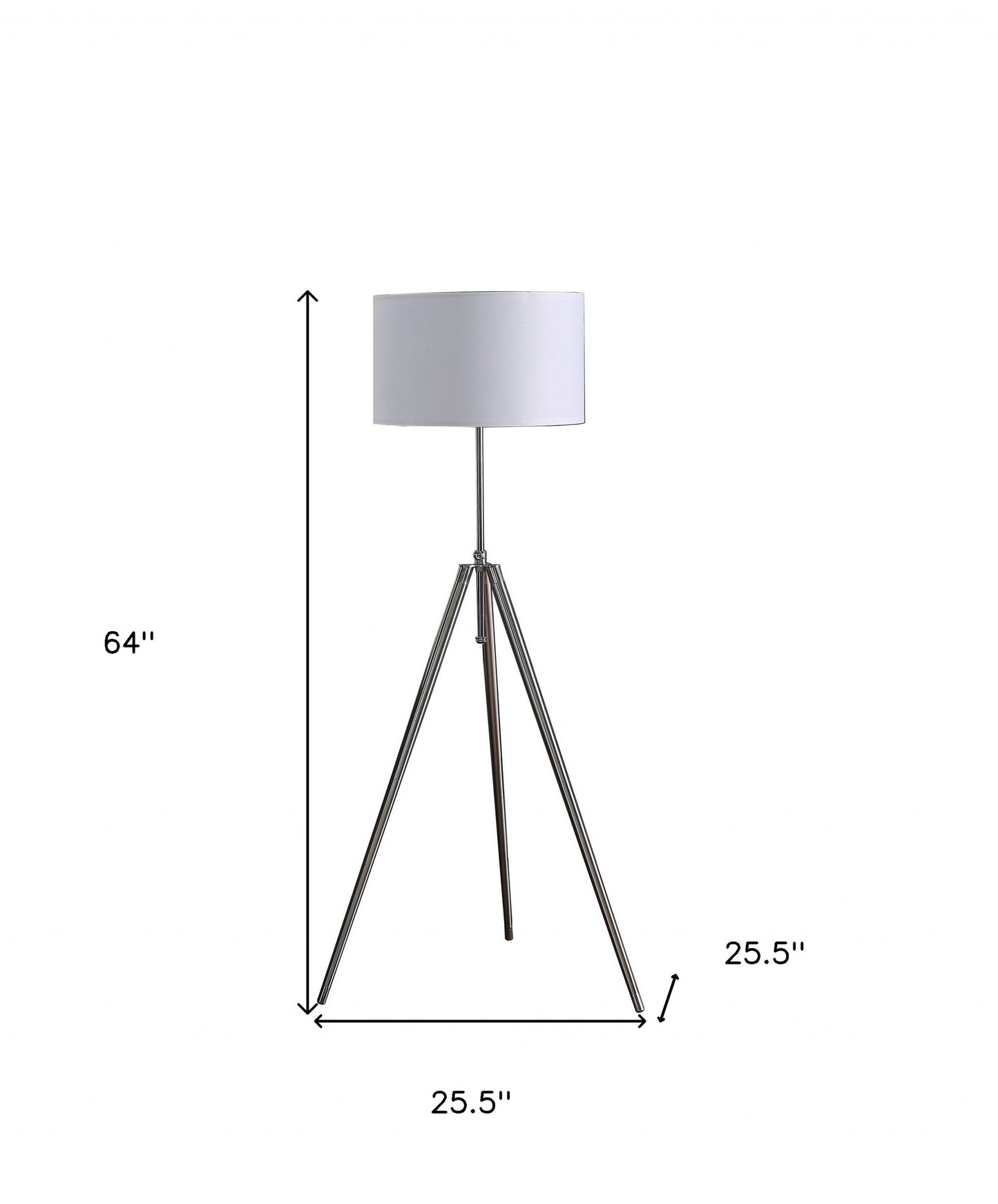 Chrome Adjustable Tripod Floor Lamp w/ Shade