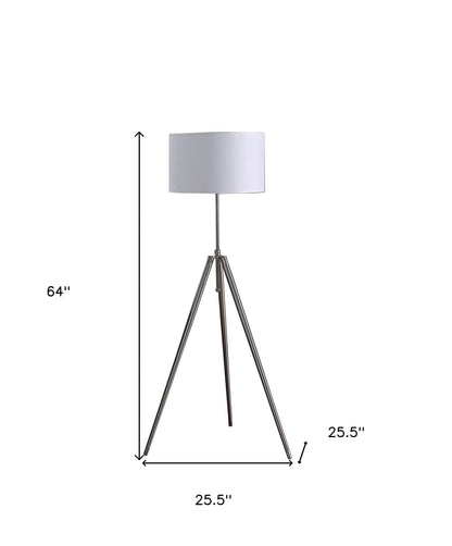 Chrome Adjustable Tripod Floor Lamp w/ Shade