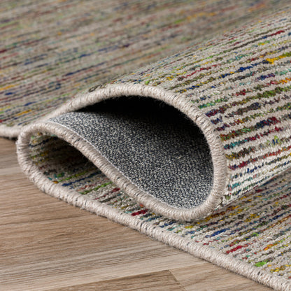 8 x 10 Grey Blue & Yellow Wool Hand Loomed Handmade Rug
