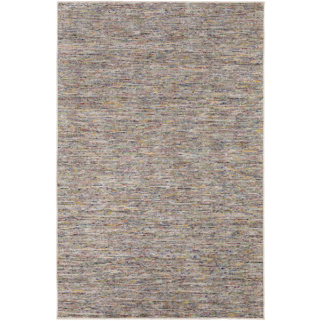 8 x 10 Grey Blue & Yellow Wool Hand Loomed Handmade Rug