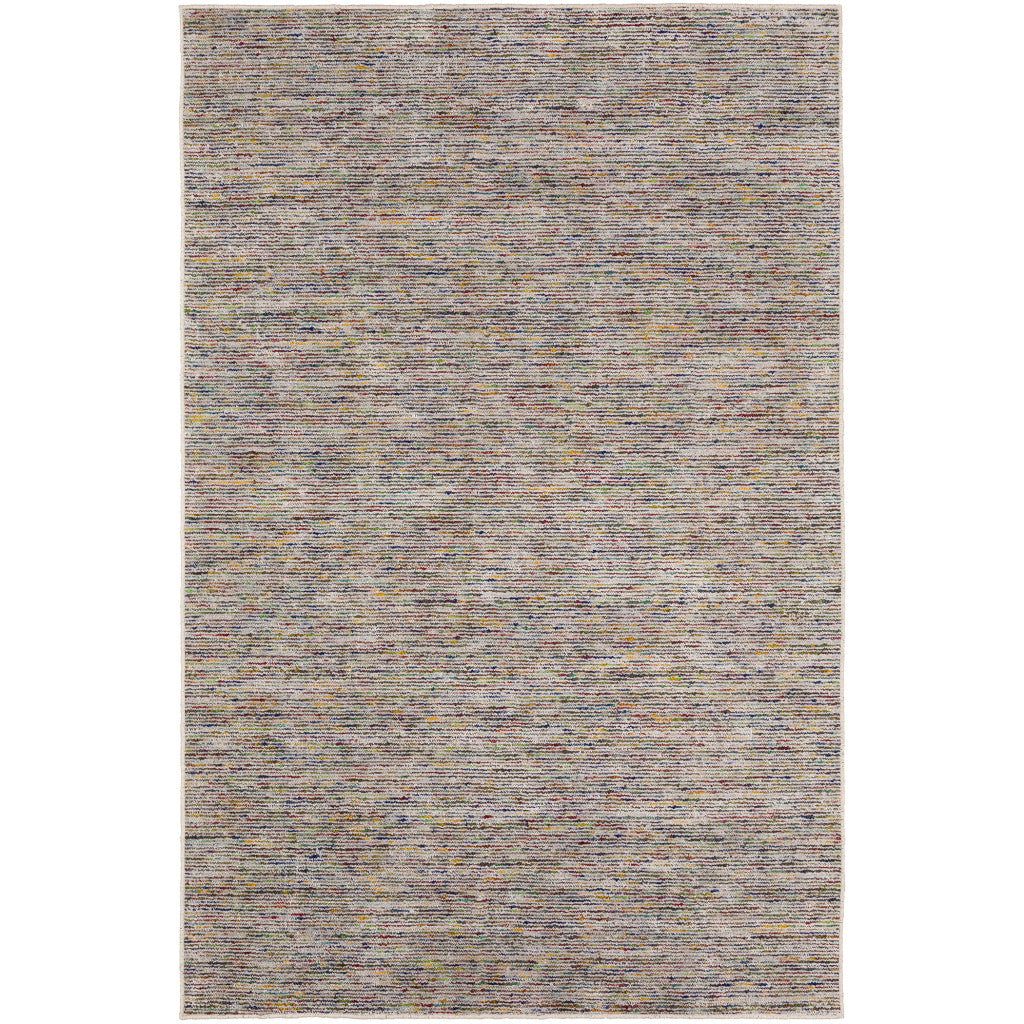 8 x 10 Grey Blue & Yellow Wool Hand Loomed Handmade Rug