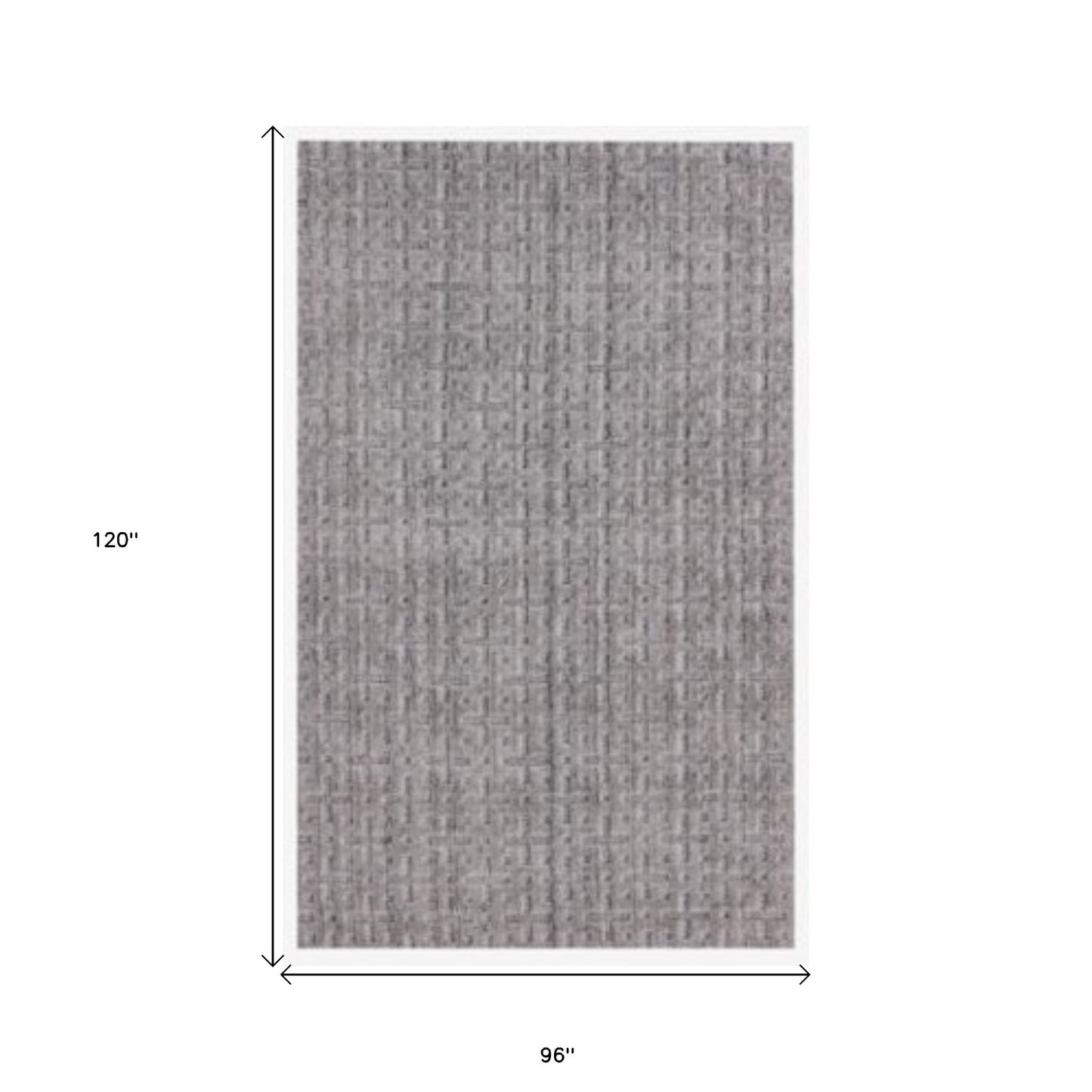 8 x 10 Tan & Charcoal Hand Loomed Rug