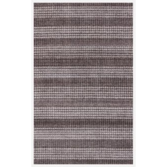8 x 10 Rust & White Striped Hand Loomed Rug
