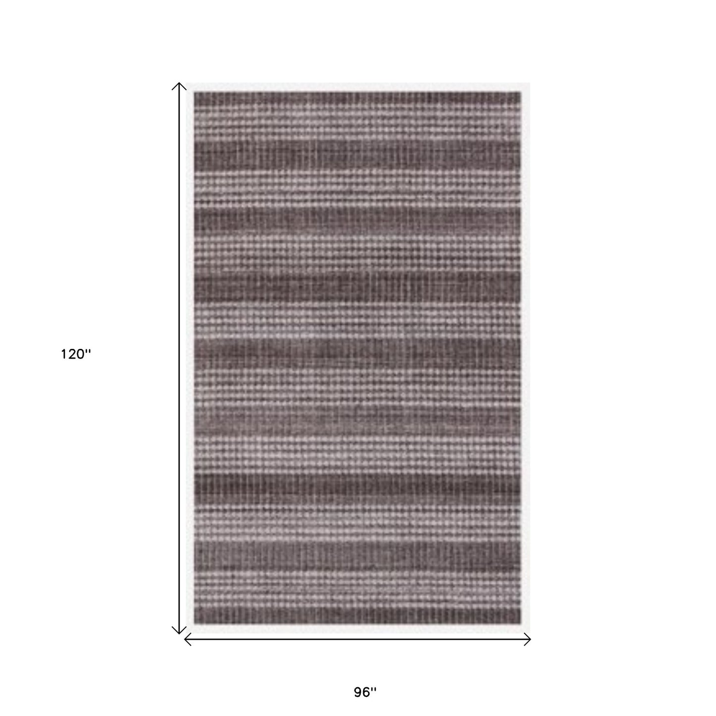 8 x 10 Rust & White Striped Hand Loomed Rug