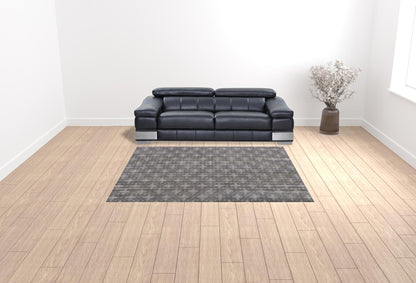 8 x 10 Brown & Dark Grey Medallion Hand Loomed Rug