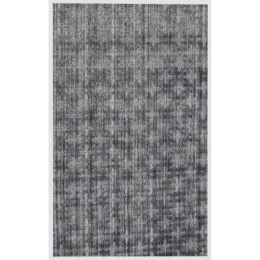 8 x 10 Dark Grey & Silver Medallion Hand Loomed Rug