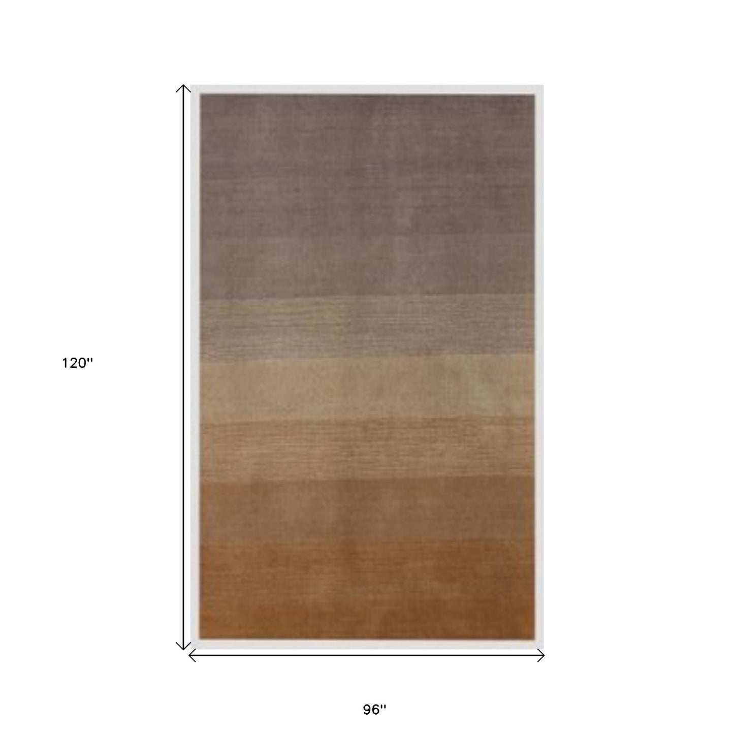 8 x 10 Gold & Rust Hand Loomed Rug