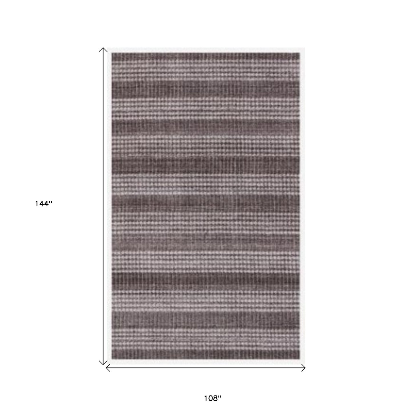 9 x 12 Rust & White Striped Hand Loomed Rug