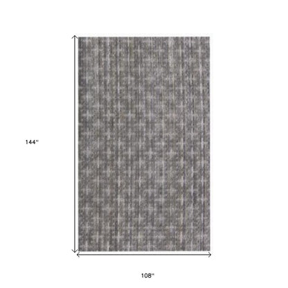 9 x 12 Brown & Dark Grey Medallion Hand Loomed Rug