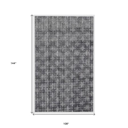 9 x 12 Dark Gery & Silver Ombre Hand Loomed Rug
