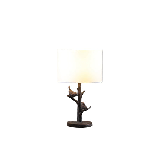 Rustic Dark Bronze Birds on a Tree Table Lamp w/ Shade