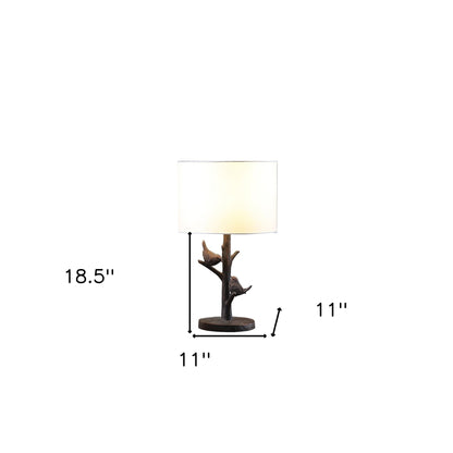 Rustic Dark Bronze Birds on a Tree Table Lamp w/ Shade