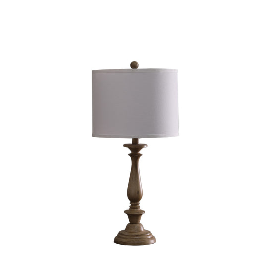 Rustic Taupe Cream Candlestick Table Lamp w/ Shade