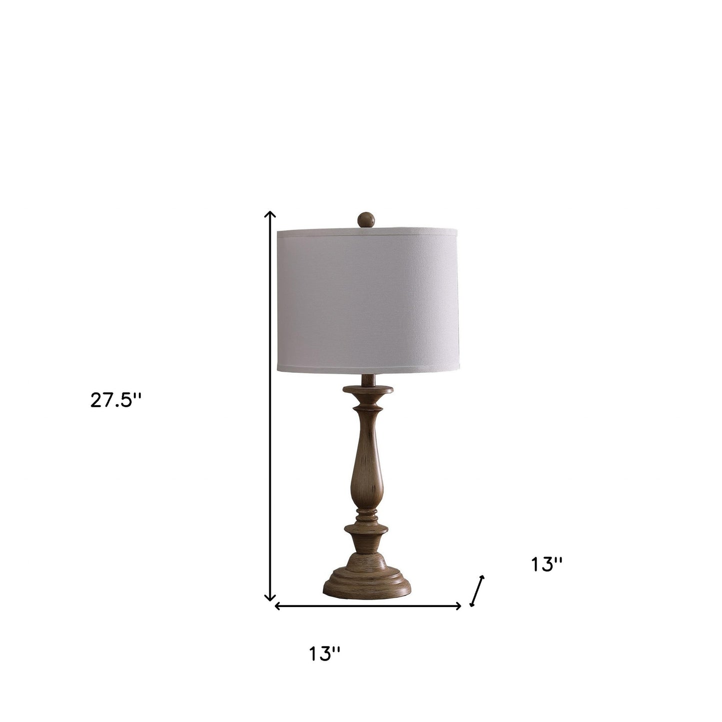 Rustic Taupe Cream Candlestick Table Lamp w/ Shade