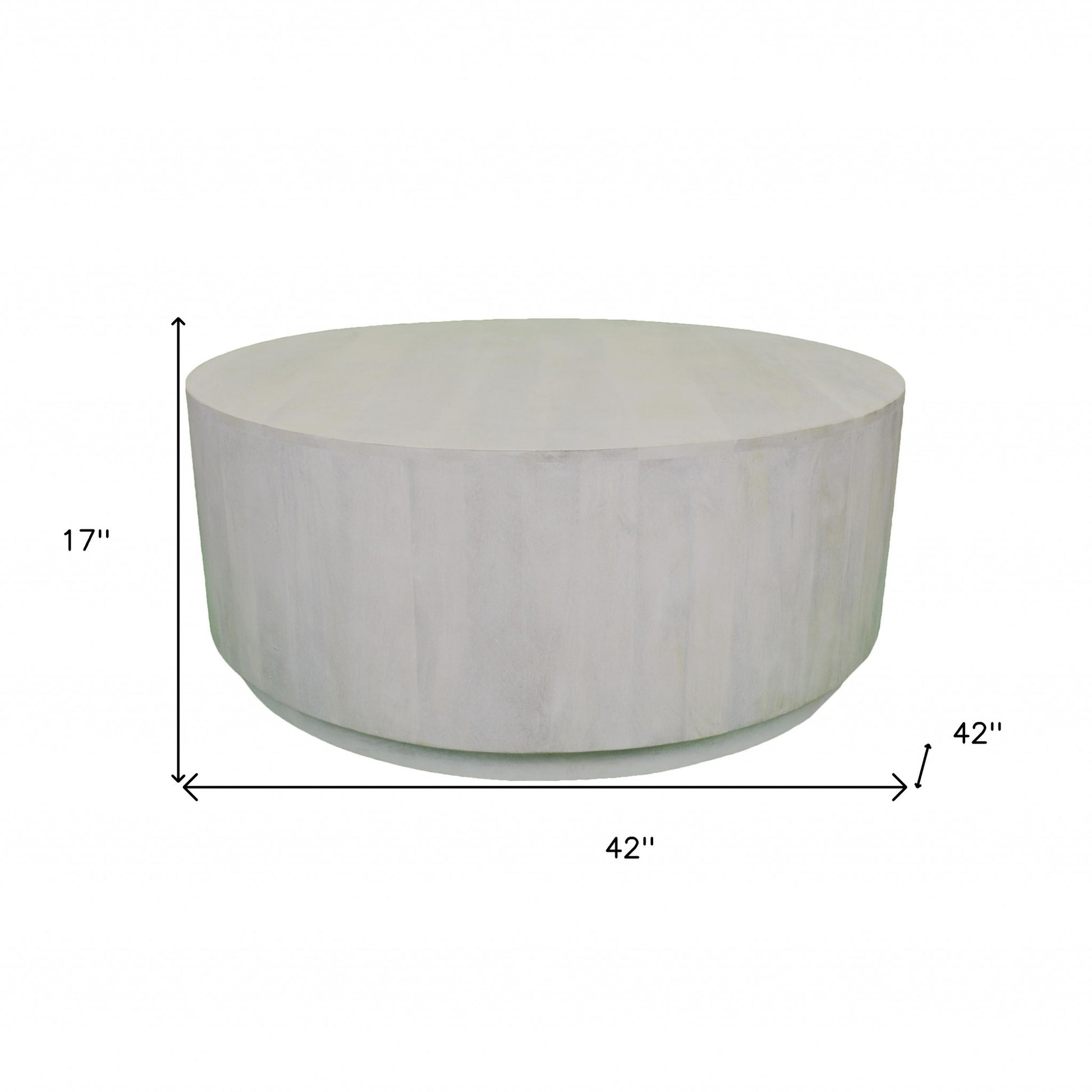 Rustic White Solid Wood Round Distressed Coffee Table image 4