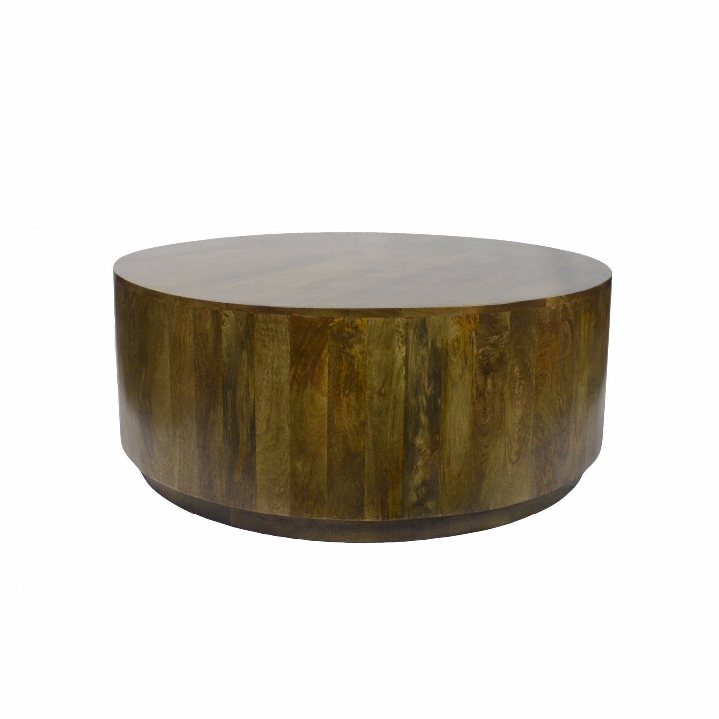 Brown Solid Wood Round Coffee Table
