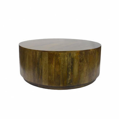 Brown Solid Wood Round Coffee Table