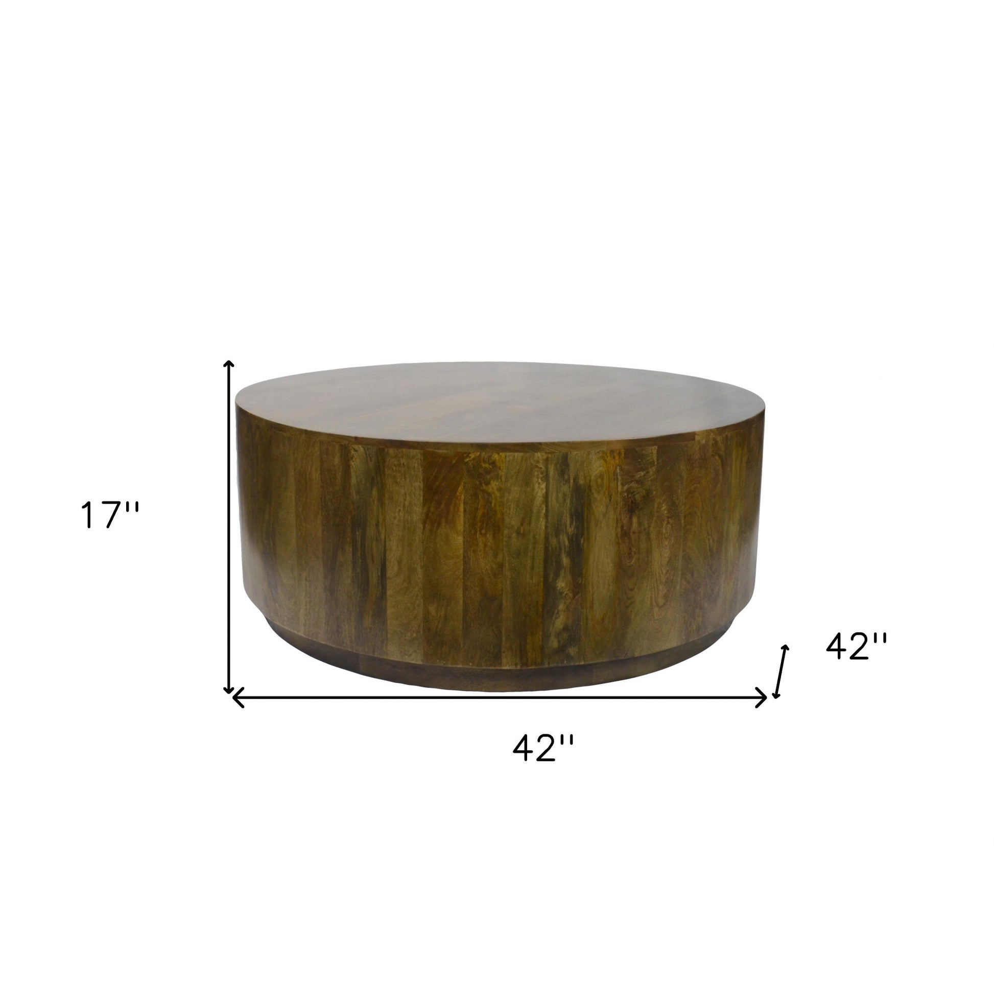Brown Solid Wood Round Coffee Table image 5